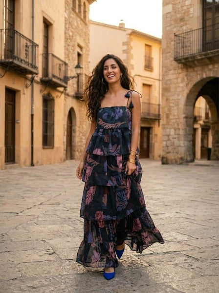 Painted garden ( frill long  dress )