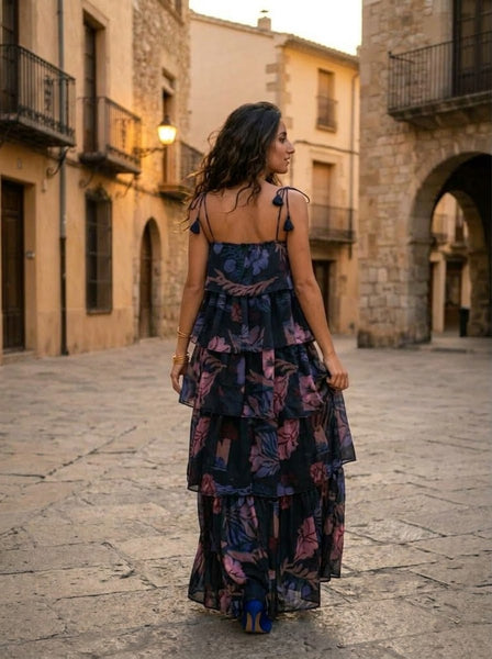 Painted garden ( frill long  dress )