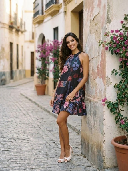 Painted garden ( halterneck dress )