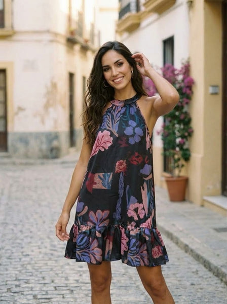 Painted garden ( halterneck dress )