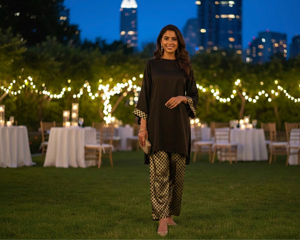 Golden night ( kurta pants set - 2 pc )