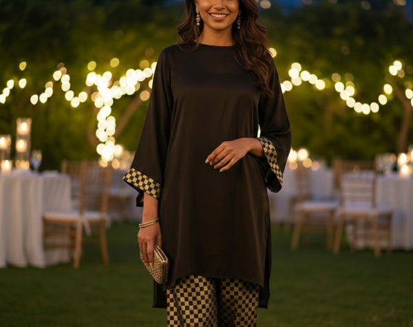 Golden night ( kurta pants set - 2 pc )