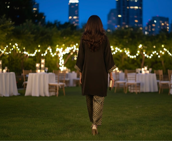 Golden night ( kurta pants set - 2 pc )