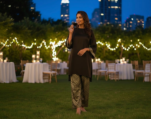 Golden night ( kurta pants set - 2 pc )