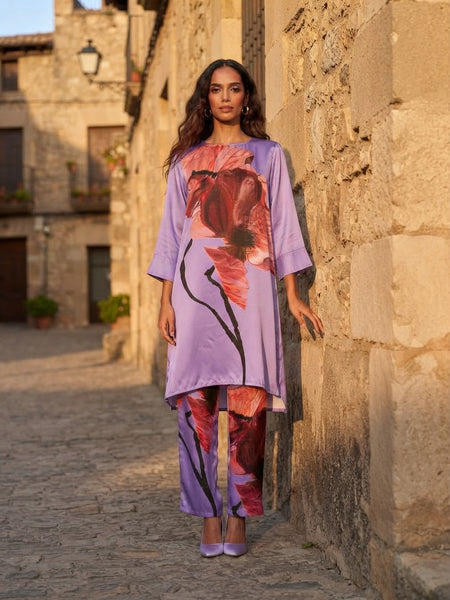Purple haze ( kurta pants set - 2 pc )