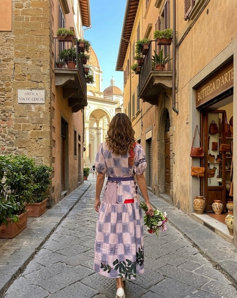 The backyard  ( long dress with belt  )