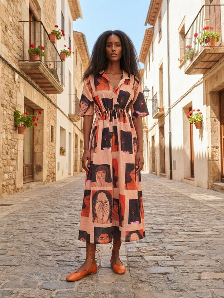 Faces in the metro midi dress ( everyday clothing )