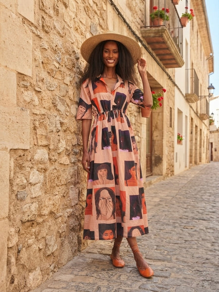 Faces in the metro midi dress ( everyday clothing )