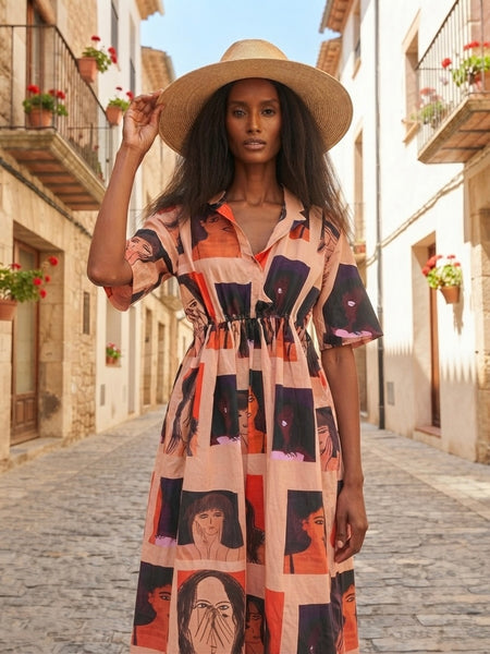 Faces in the metro midi dress ( everyday clothing )