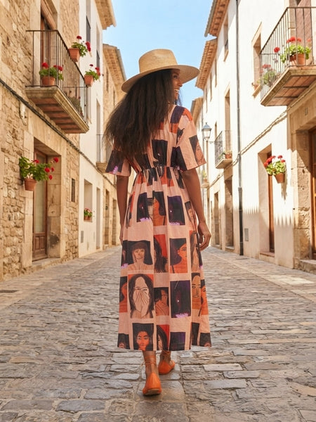 Faces in the metro midi dress ( everyday clothing )
