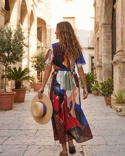 Vespa ( front tie maxi dress )