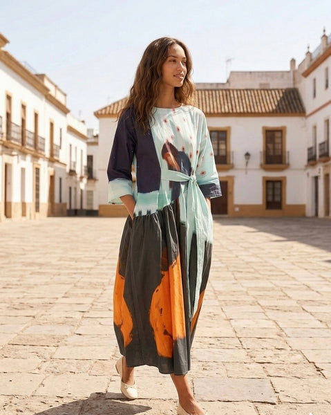 Lovers ( front tie oversized maxi dress  )