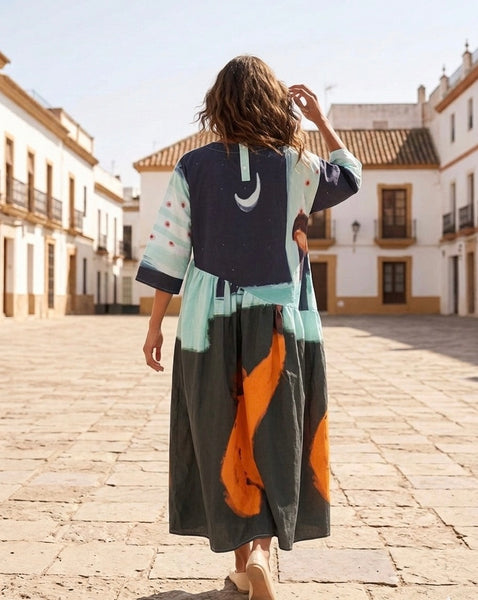 Lovers ( front tie oversized maxi dress  )