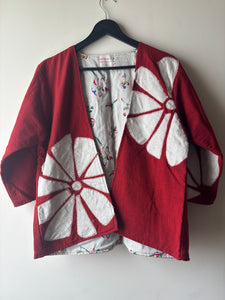Red appliqué reversible jacket