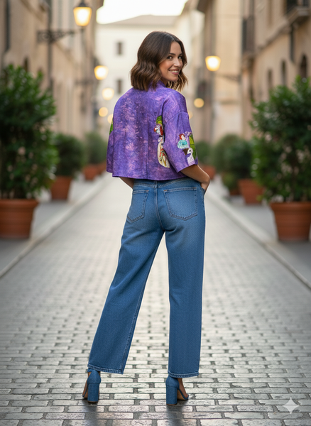 Purple  ( crop shirt)