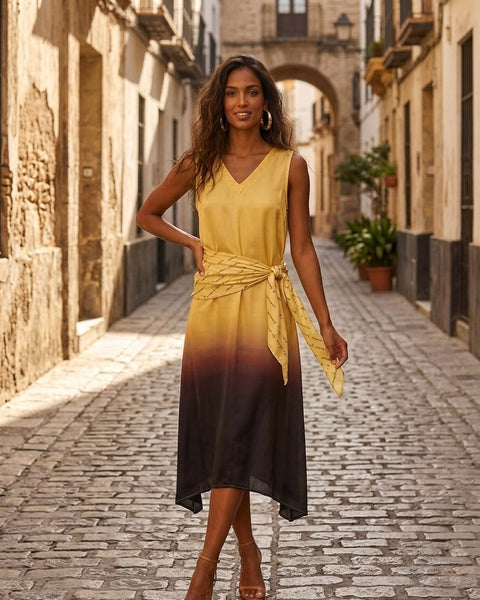 Coco-brown ( dress with scarf  )