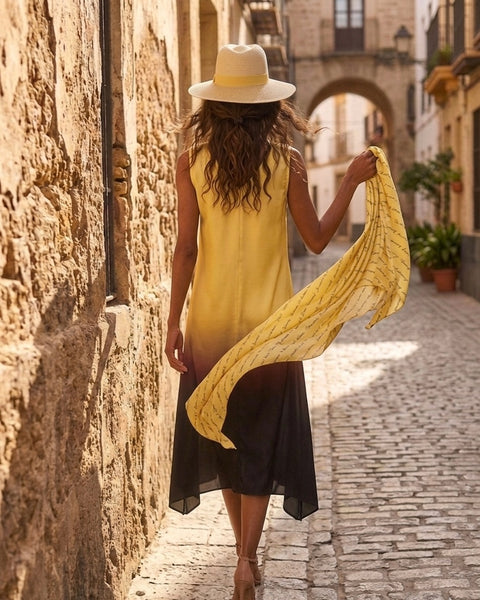 Coco-brown ( dress with scarf  )