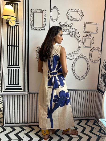 Aqua floral kurta set