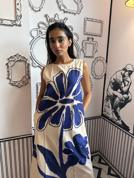 Aqua floral kurta set