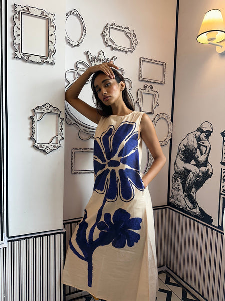 Aqua floral kurta set