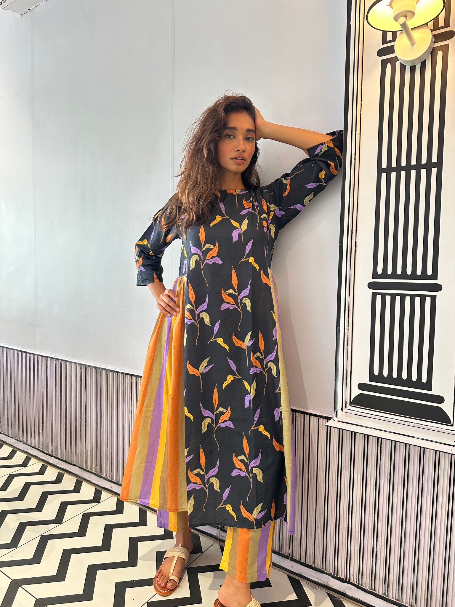 Vivid floral kurta set