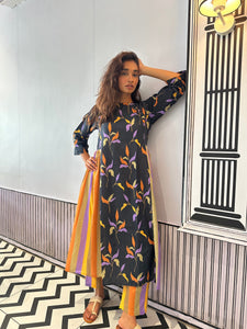 Vivid floral kurta set