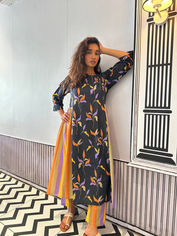 Vivid floral kurta set