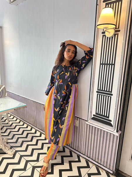 Vivid floral kurta set