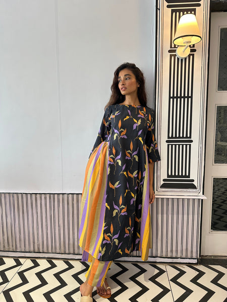 Vivid floral kurta set