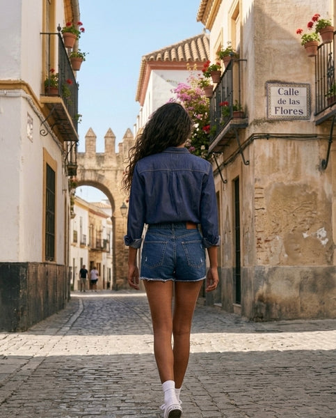 Blue denim shirt