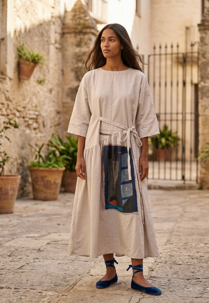 Peek-a-boo ( front tie oversized maxi dress  )