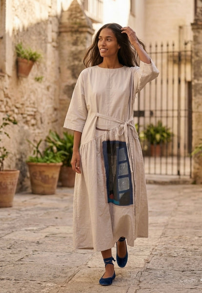 Peek-a-boo ( front tie oversized maxi dress  )