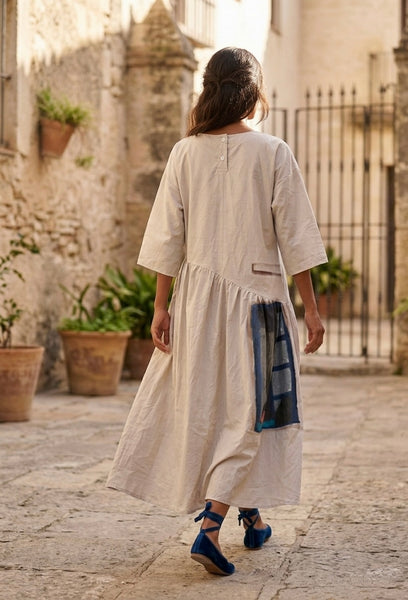 Peek-a-boo ( front tie oversized maxi dress  )
