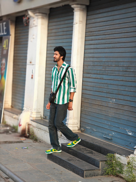 Green striped ( Men’s shirt )