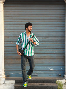 Green striped ( Men’s shirt )