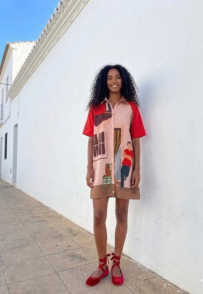 Cat & boy ( shirt dress )