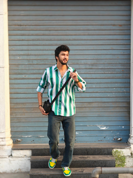 Green striped ( Men’s shirt )