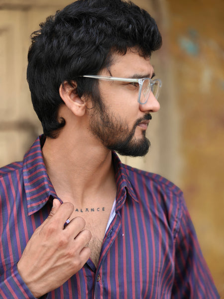 Red blue striped ( Men’s shirt )