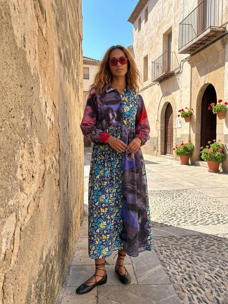 Mix & match flowers ( maxi dress  )