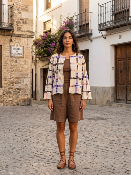 Earthy appliqué jacket