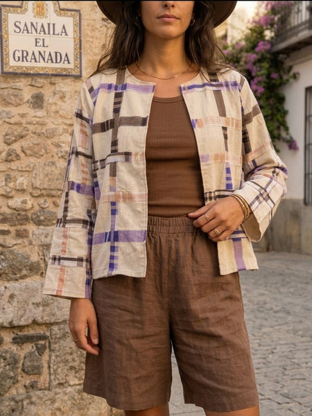 Earthy appliqué jacket