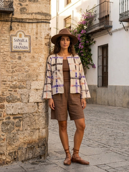 Earthy appliqué jacket