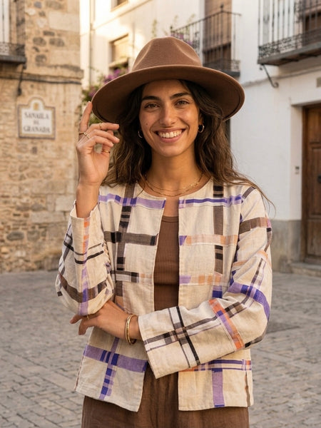 Earthy appliqué jacket