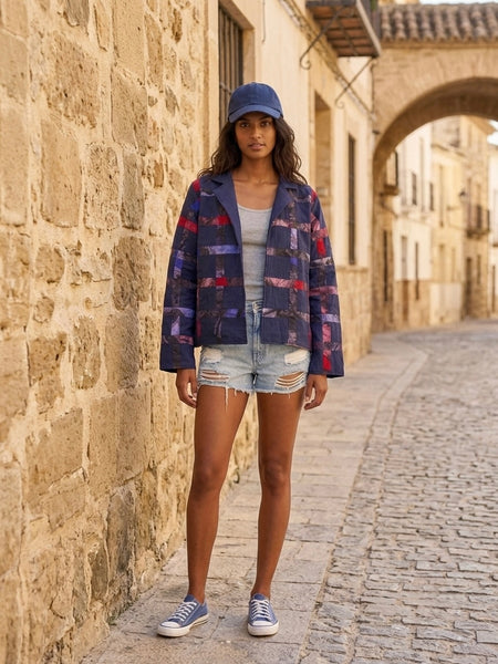 Blue + red  ( Applique jacket )