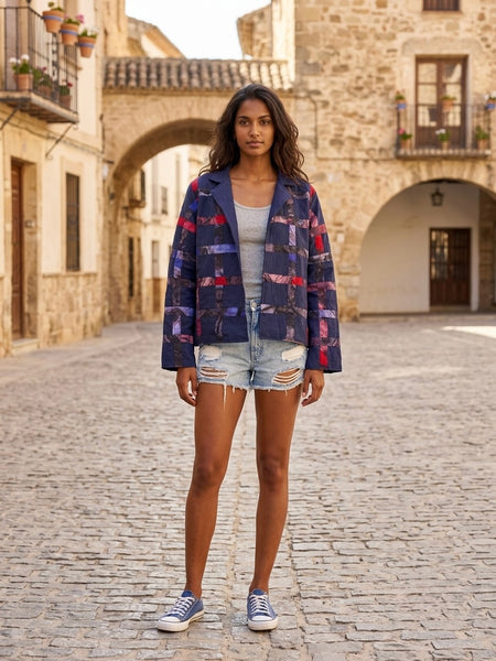 Blue + red  ( Applique jacket )