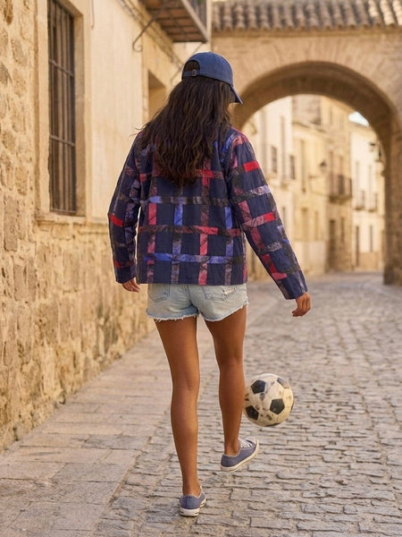 Blue + red  ( Applique jacket )