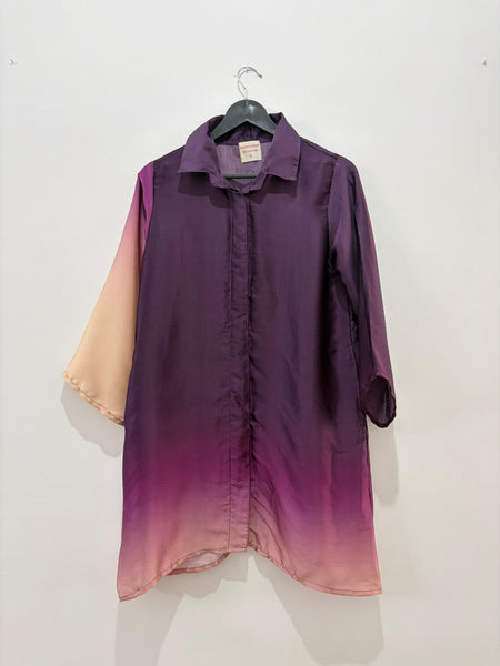 Shaded plum  ( shirt dress with scarf  )