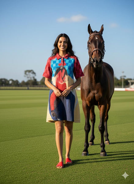 Riding my horse  [ shirt dress]