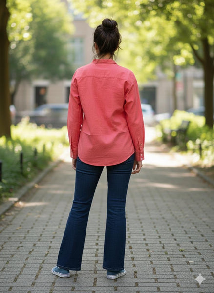 2 floral appliqué shirt