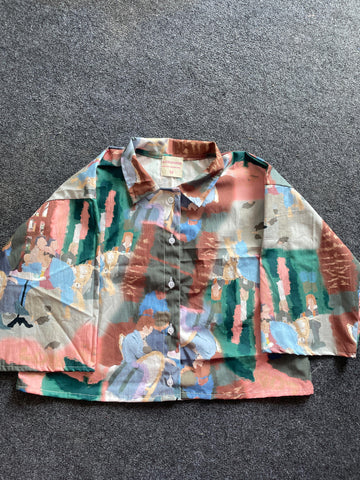Walking on street crop shirt